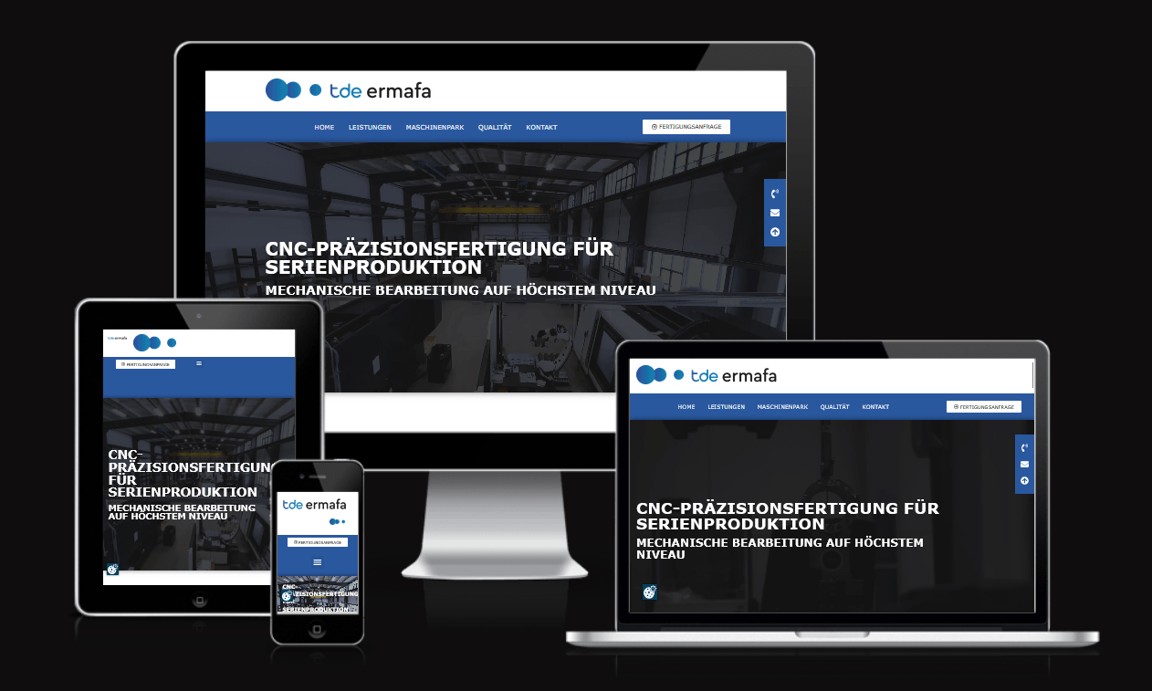 Webseite TDE, Webdesign Maschinenbau